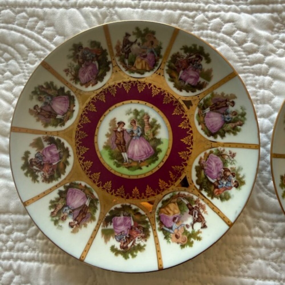 JKW CARLSBAD BAVARIA CHINA FRAGONARD LOVE STORY  DECORATIVE PLATE - MINT